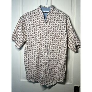 American Weekend Mens XL Paisley Pattern Short Sleeve Button Front Shirt